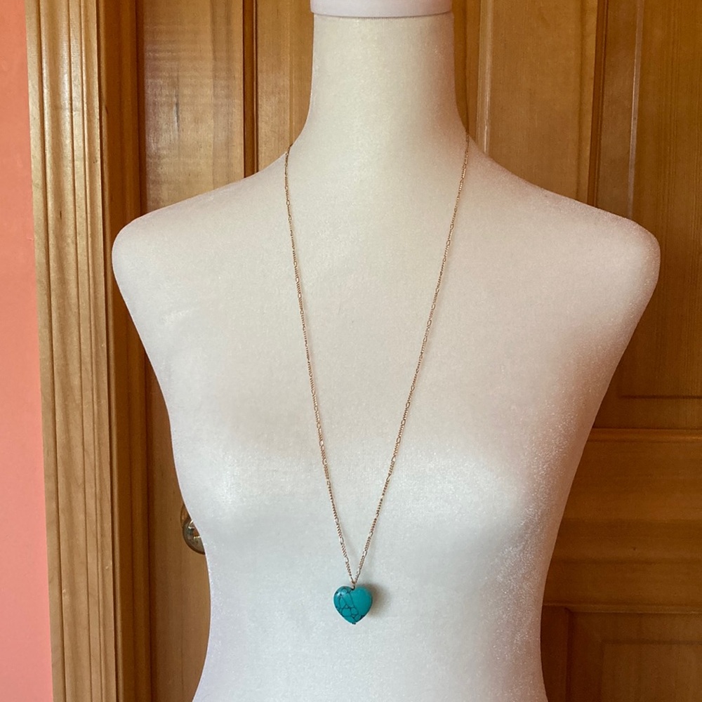 💙Turquoise Heart Necklace - Picture 3 of 6